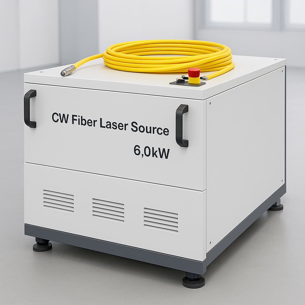 6.0kW continuous wave fiber laser source for industrial cutting applications