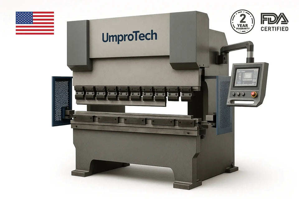 UmproTech article cover for Press Brake Buying Guide for U.S. Shops: Tonnage, Tooling and Delivery