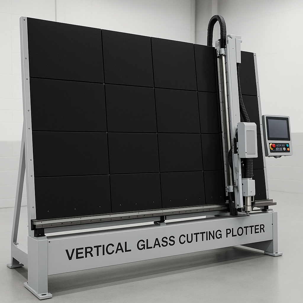 CNC vertical glass cutting plotter machine with large cutting surface
