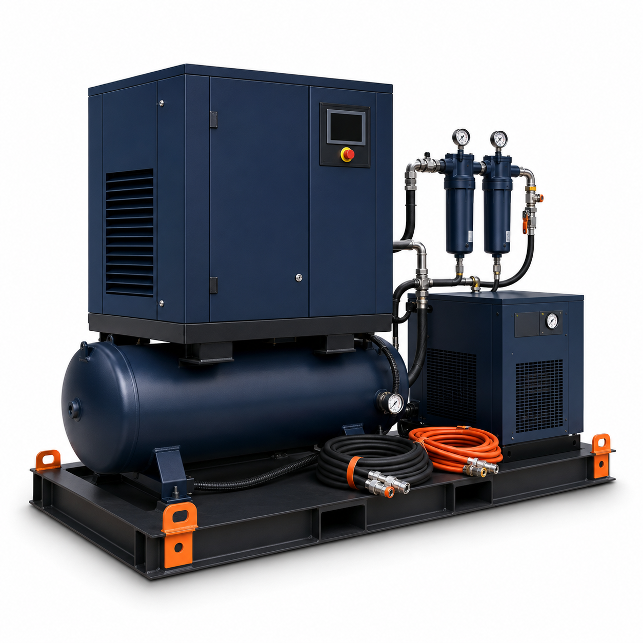 20 HP industrial air compressor rental package