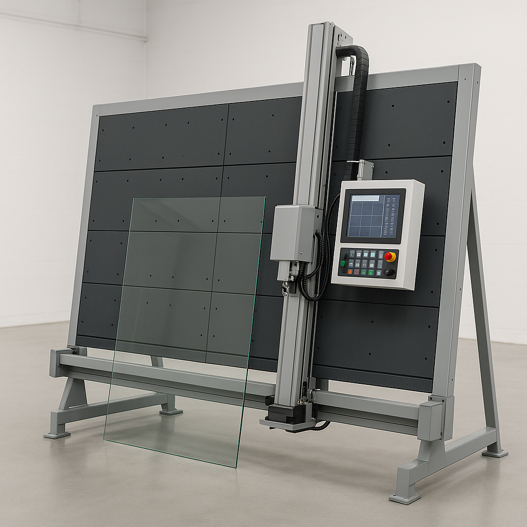 CNC vertical glass cutting plotter with large cutting surface
