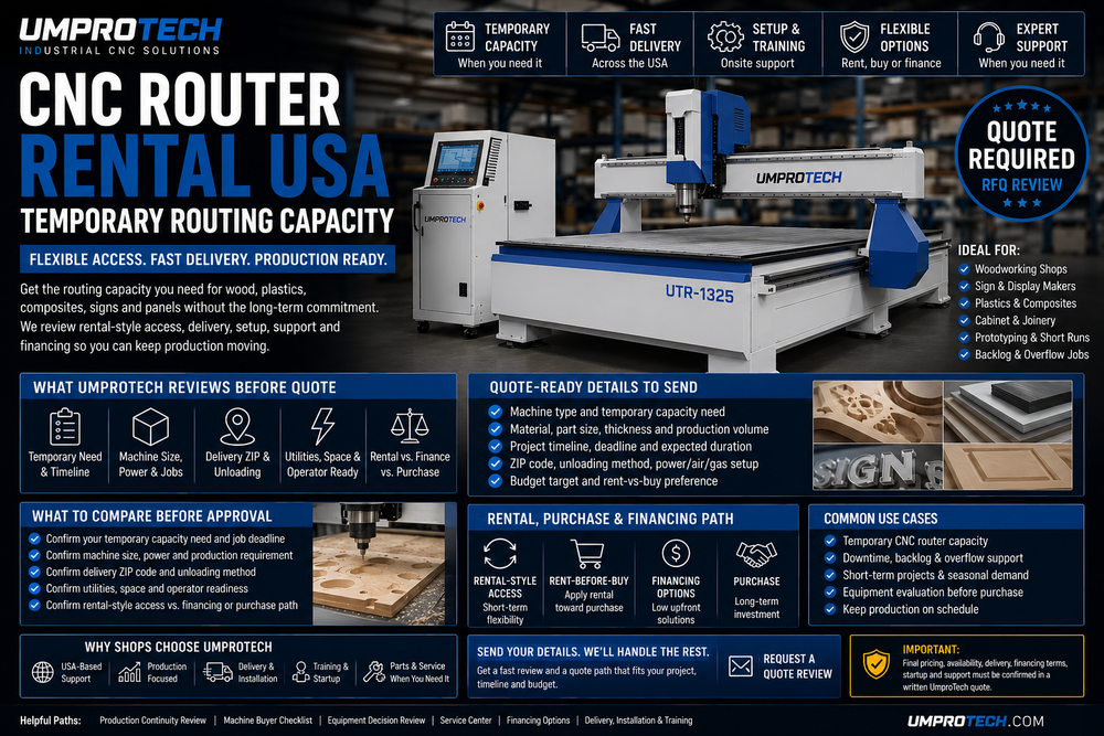 CNC Router Rental USA | Temporary Routing Capacity