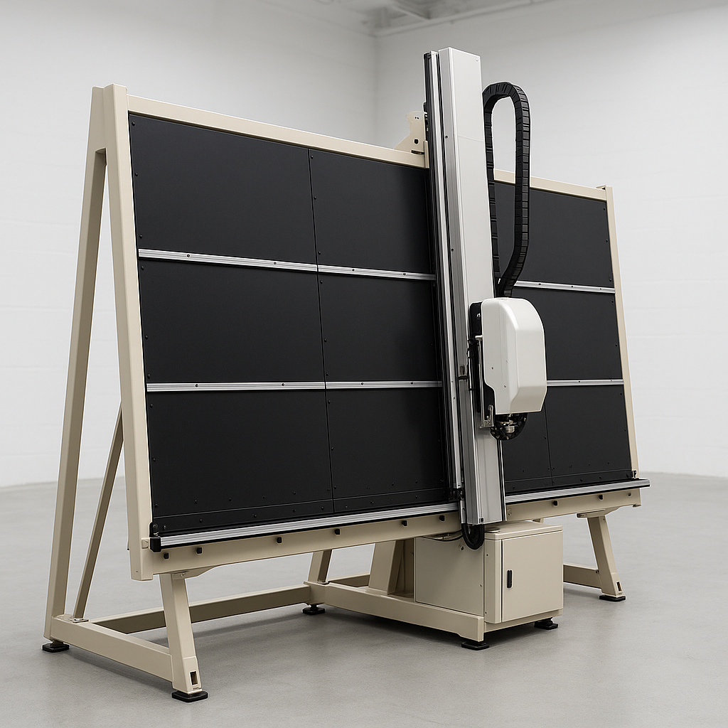 CNC vertical glass cutting plotter with large cutting surface