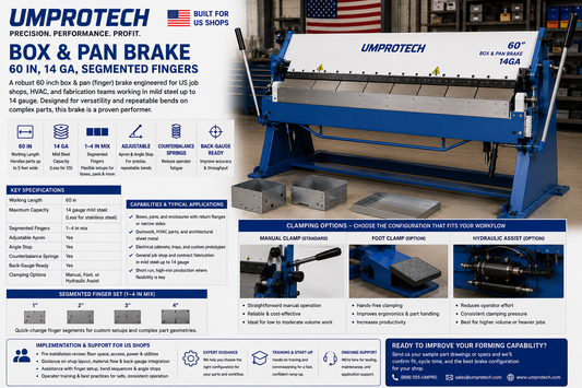 Umprotech Box & Pan Brake 60in 14ga Segmented Finger Brake