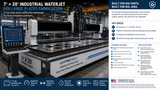 UmproTech WJ 720 Industrial Waterjet Cutting Machine | 7 ft x 20 ft