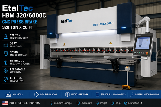 EtalTec HBM 320/6000C USA – 320 Ton x 20 ft TP10S CNC Press Brake - UmproTech Financing / Lease-to-Own USA industrial equipment