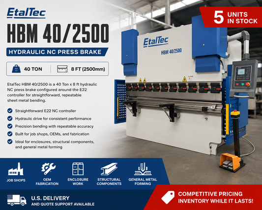 EtalTec HBM 40/2500 – 40 Ton x 8 ft E22 NC Press Brake