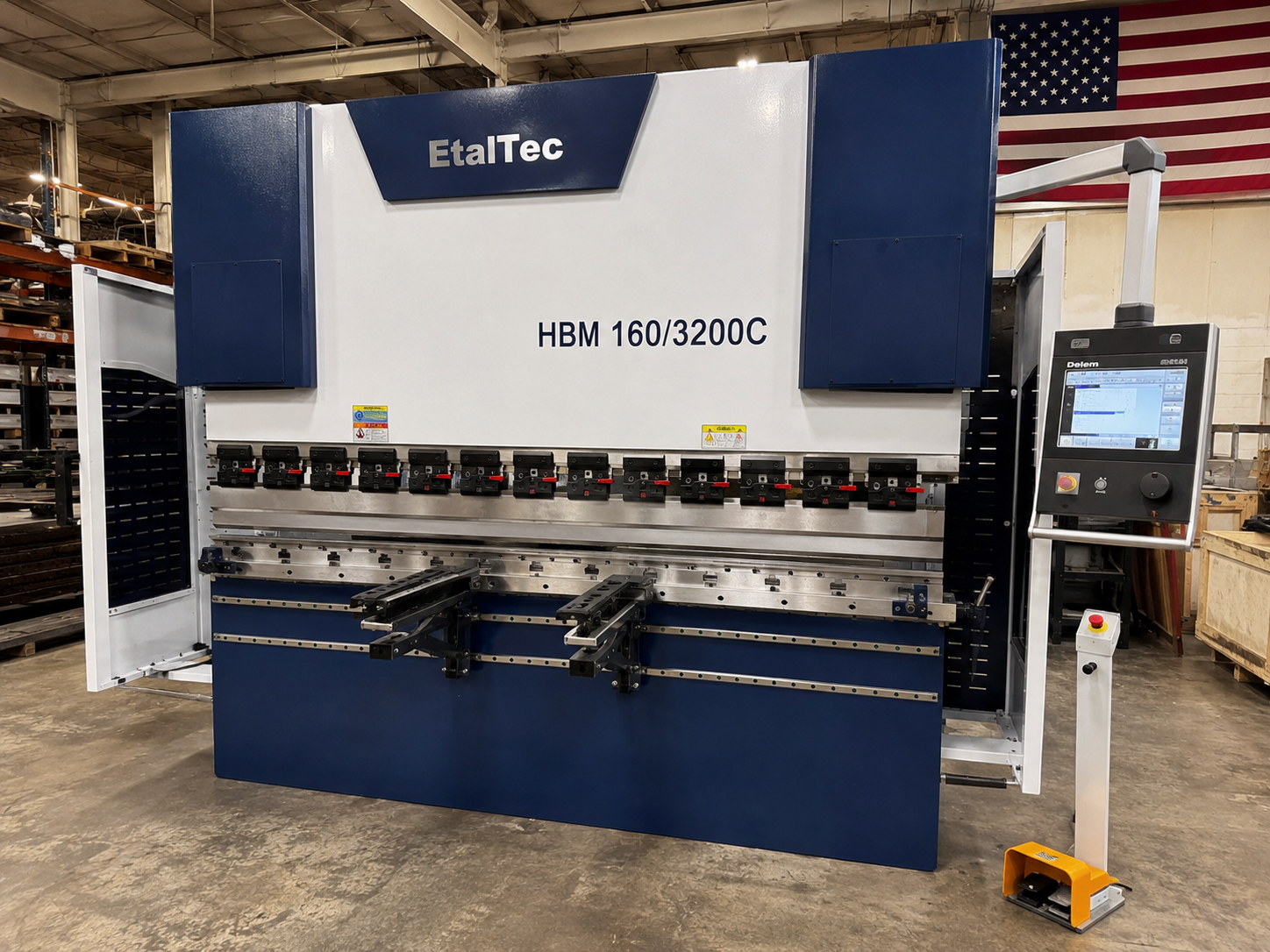 EtalTec HBM 160/3200C 160 ton x 10 ft DA53T 4-Axis CNC Press Brake for USA fabrication shops