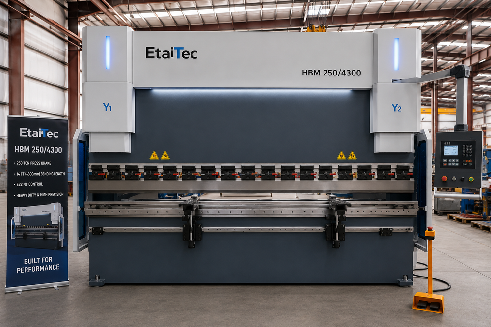 EtalTec HBM 250/4300 250 ton x 14 ft E22 NC Press Brake for USA fabrication shops