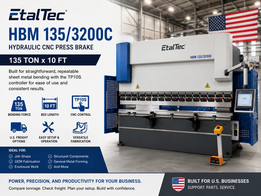 UmproTech EtalTec HBM 135/3200C TP10S 135 Ton x 10 ft CNC Press Brake USA - UmproTech Financing / Lease-to-Own USA industrial equipment