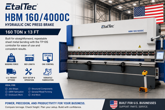 EtalTec HBM 160/4000C USA – 160 Ton x 13 ft TP10S CNC Press Brake - UmproTech Financing / Lease-to-Own USA industrial equipment