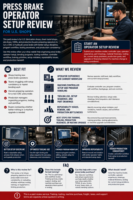 Press Brake Operator Setup Review USA | Training, Programs & Workflow