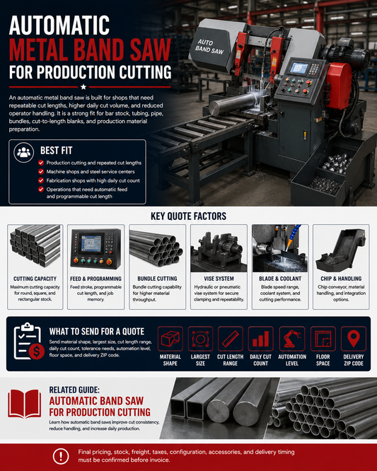 Automatic Metal Band Saw | Production Cutting Machine Quote