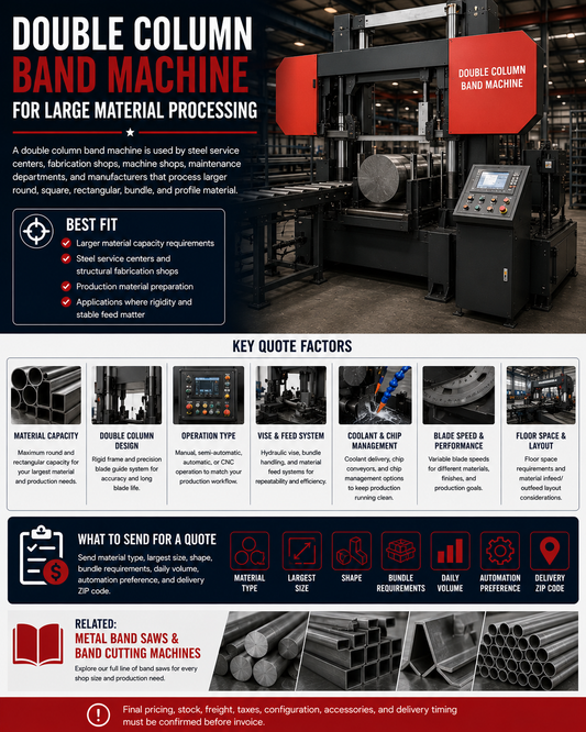 Double Column Band Machine | Large Material Processing Quote