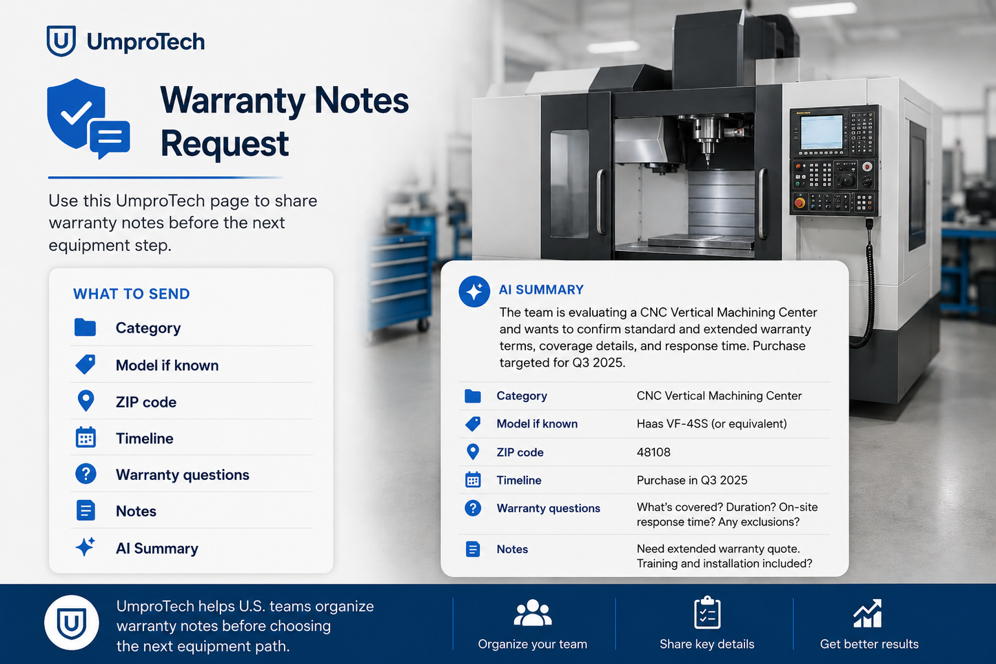 Warranty Notes Request USA