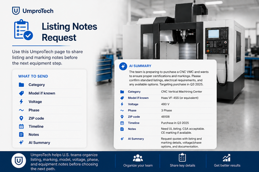 Listing Notes Request USA