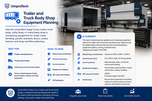 Trailer & Truck Body Shop Equipment Planning Request USA