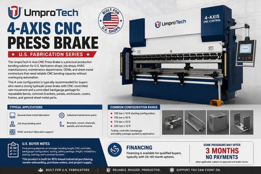 UmproTech 4-Axis CNC Press Brake — U.S. Fabrication Series