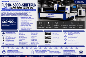 EtalTec FL510 ShiftRun 6kW 5x10 open fiber laser