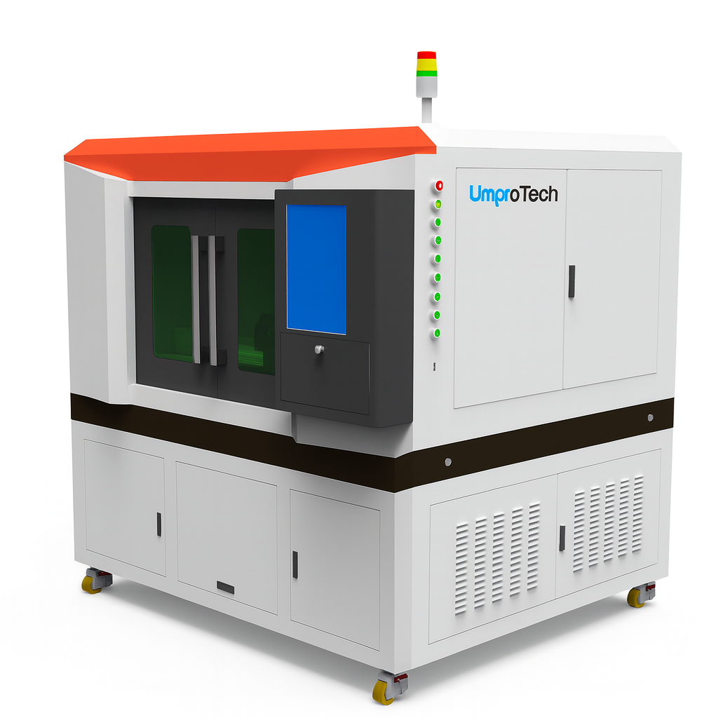 Umprotech Enclosed Fiber Laser Cutter 12kW 4x4ft | FSCUT CypCut