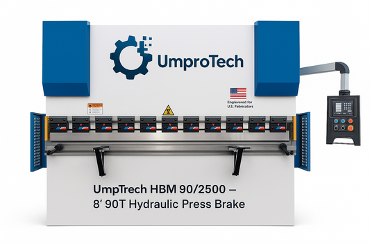 8' 90-Ton E22 Hydraulic Press Brake | UmproTech HBM 90/2500 – Precision & Reliability