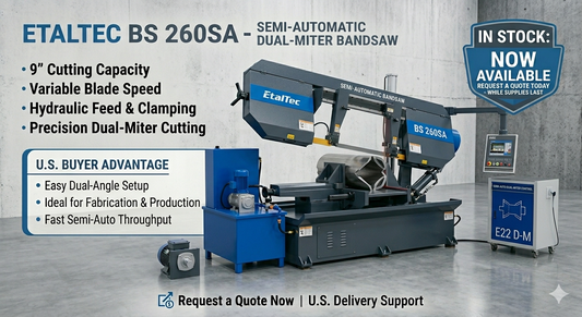 EtalTec BS 260SA – 9" Semi-Automatic Dual-Miter Bandsaw