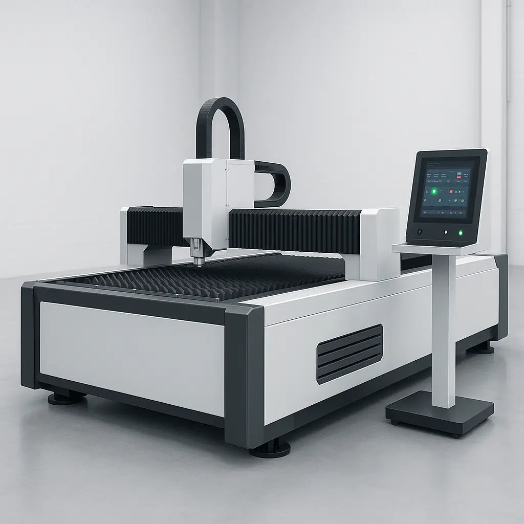 Large-format open fiber laser cutter