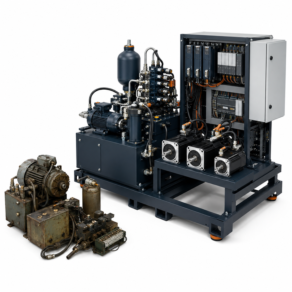 Industrial hydraulic inspection and service equipment on a white background