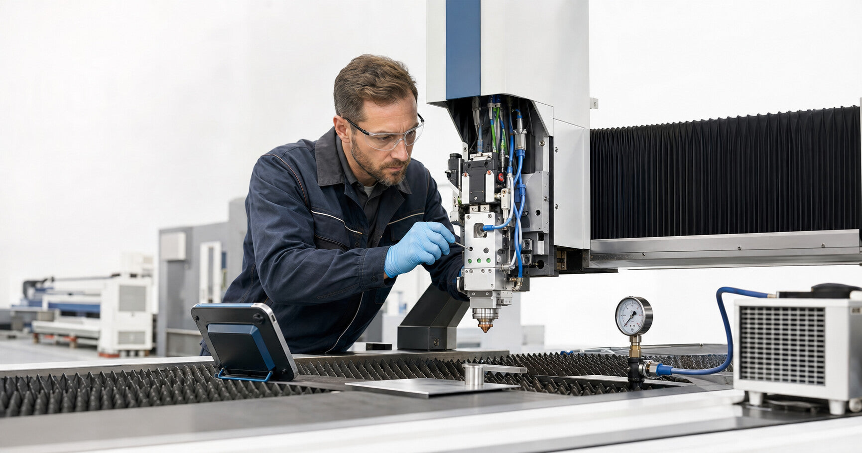 Fiber laser system troubleshooting and calibration services