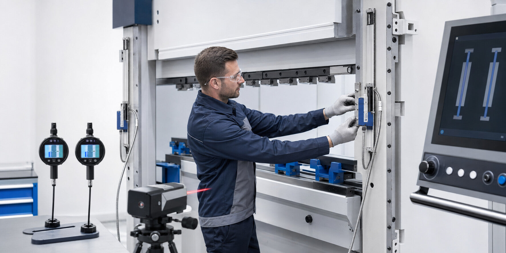 Press brake linear scale and ram position feedback upgrades