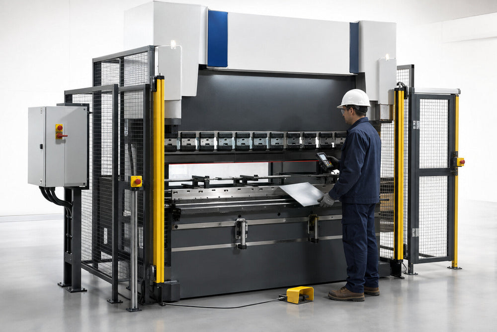 Press brake safety light curtain and guarding upgrades