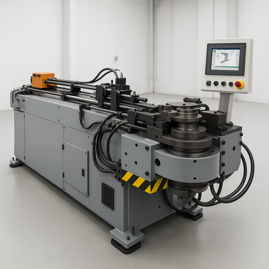 Heavy-duty 89mm CNC tube bending machine on white background