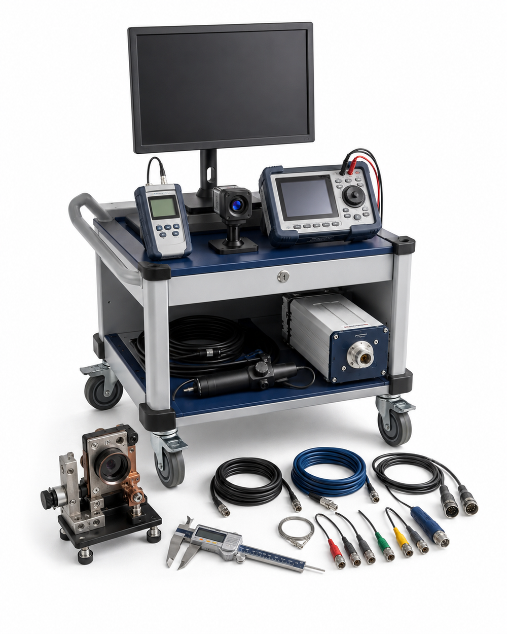 CO2 laser to fiber conversion feasibility assessment equipment on a white background