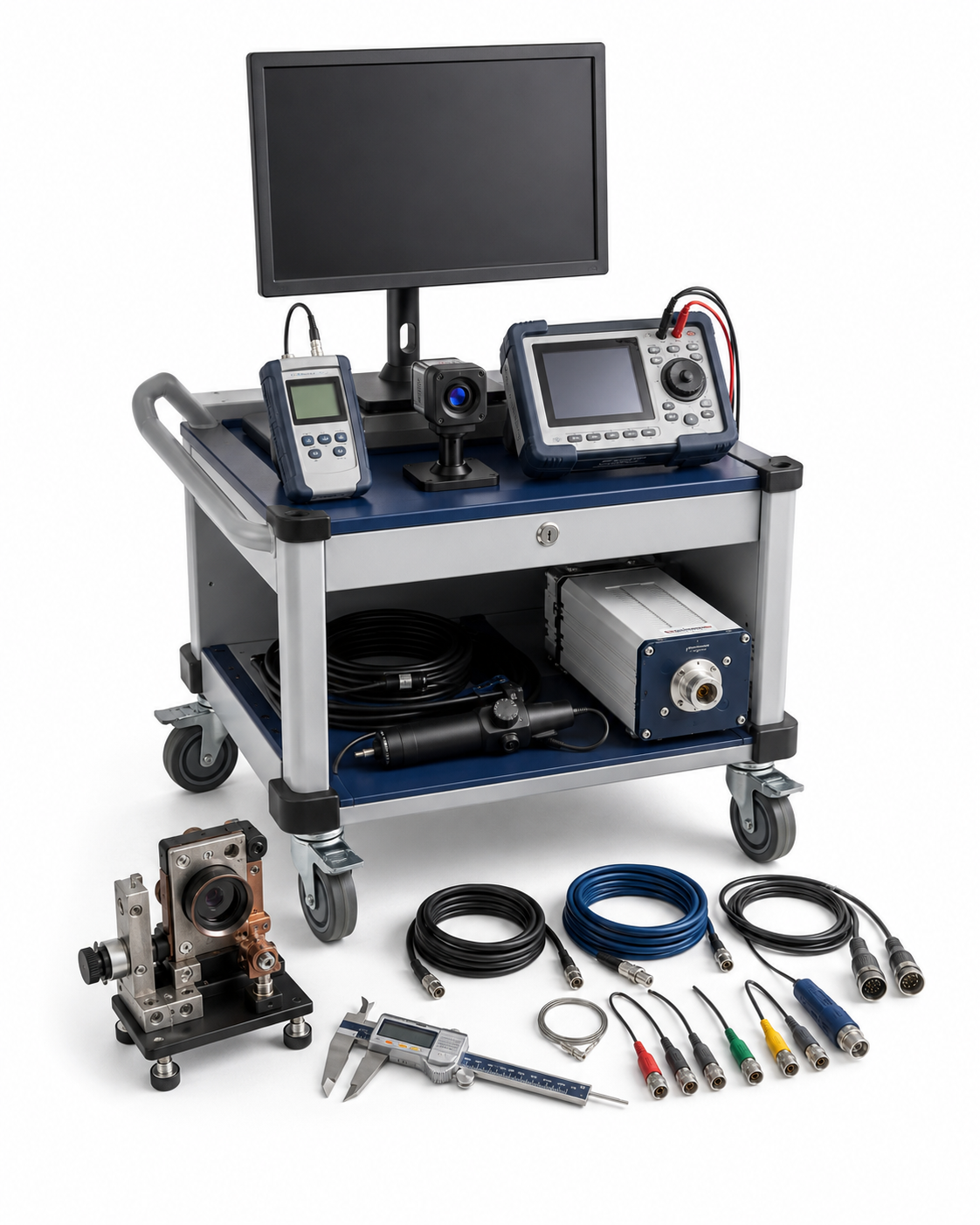 CO2 laser to fiber conversion feasibility assessment equipment on a white background