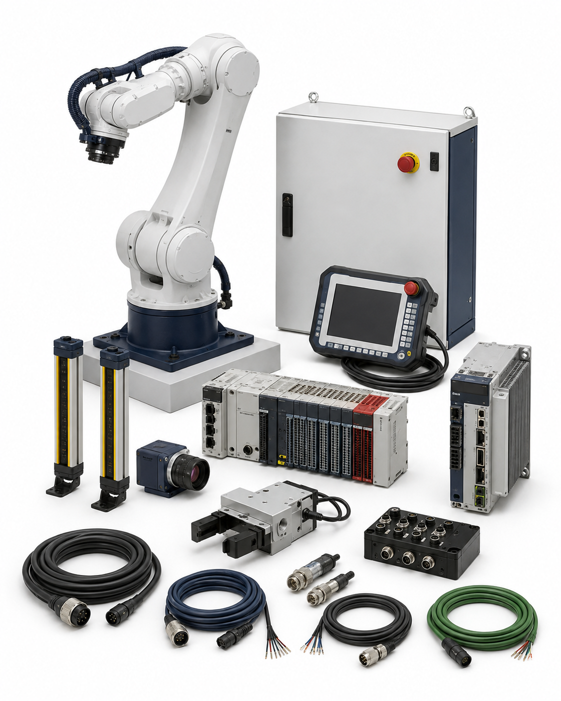 Custom CNC machine automation integration equipment on a white background