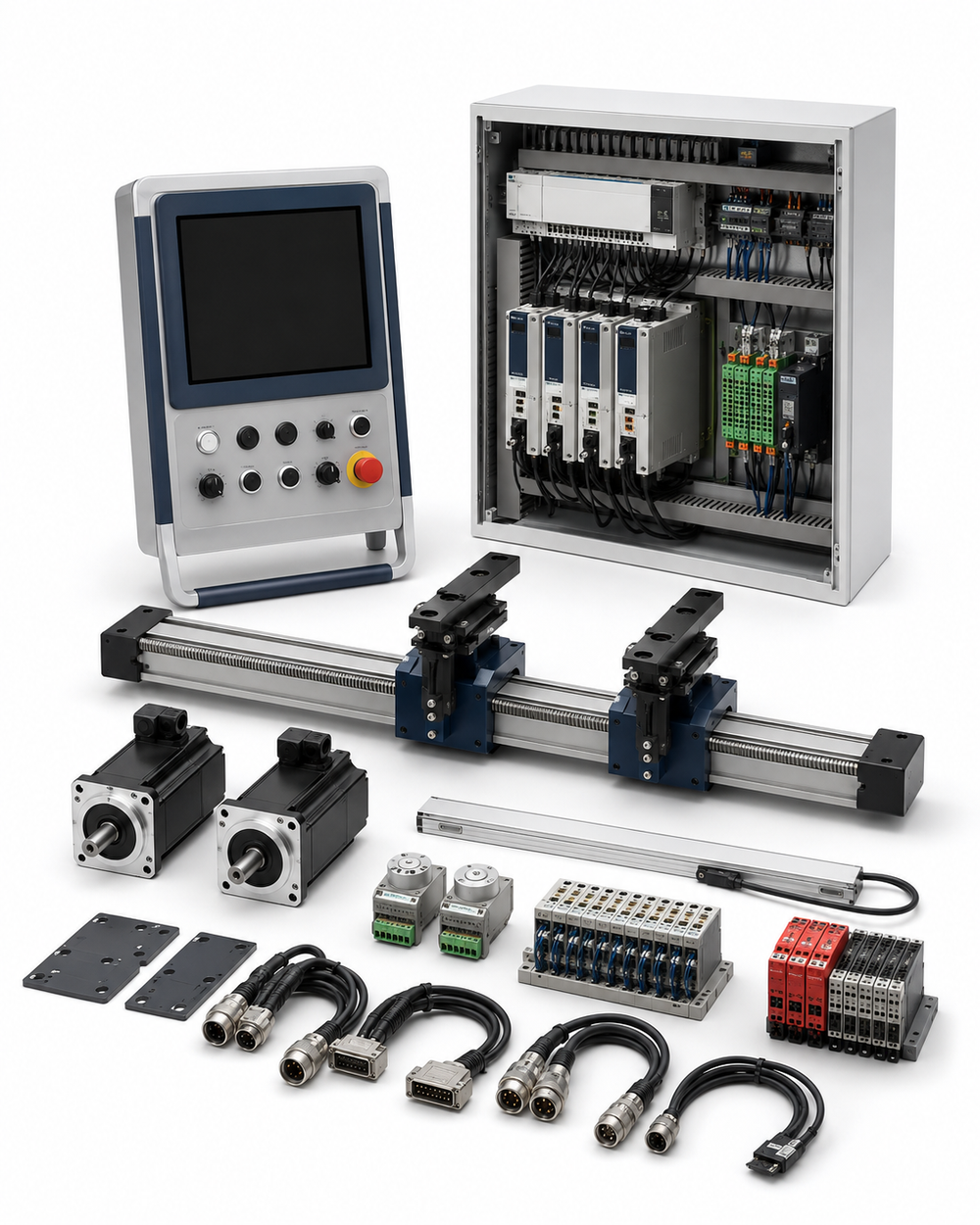 Compatible Cybelec press brake CNC control replacement and retrofit kit on a white background