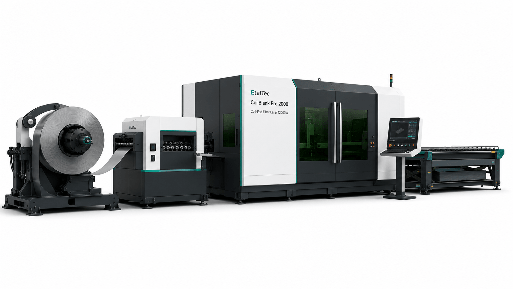 Coil-fed fiber laser cutting line