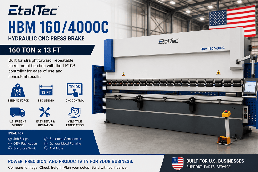 EtalTec HBM CNC CNC Press Brakes — HBM 160/4000C • 160 Ton × 13 ft TP10S
