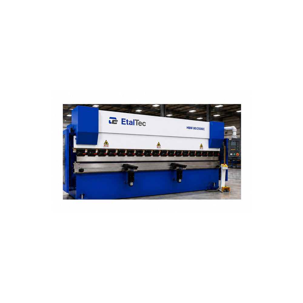 Catalog composite of an EtalTec HBM 80/2500 80-ton 8-foot press brake with E22 controller