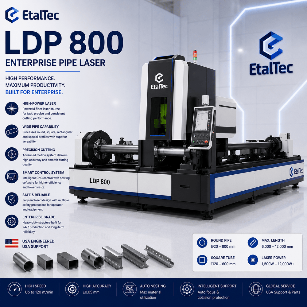 EtalTec Ldp Tube Fiber Laser Cutters — LDP 500 6kW Heavy Pipe Laser