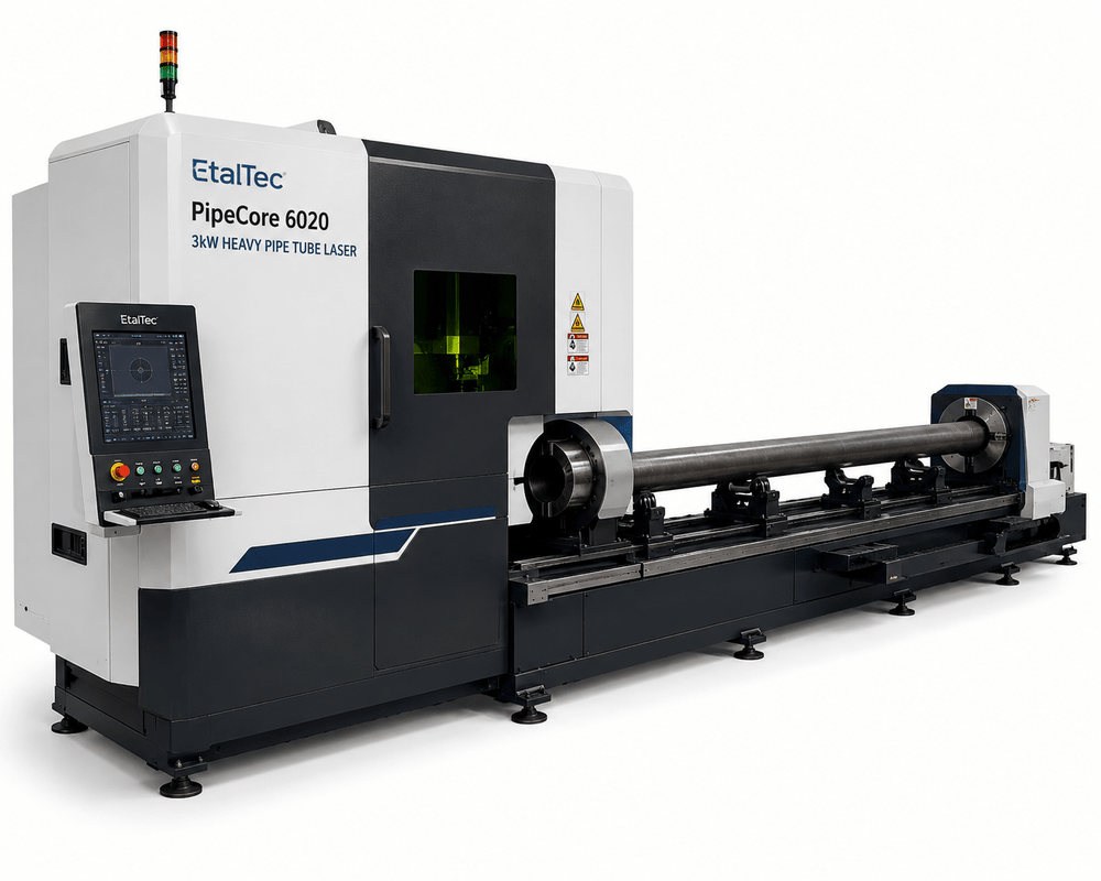 EtalTec Tube Fiber Laser Cutters — PipeCore 6020 3kW Heavy Pipe Tube Laser