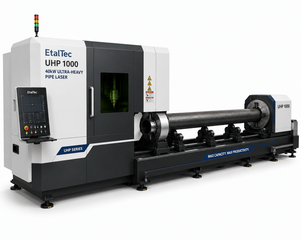 EtalTec Uhp Tube Fiber Laser Cutters — UHP 1000 40kW Ultra Heavy Pipe Laser