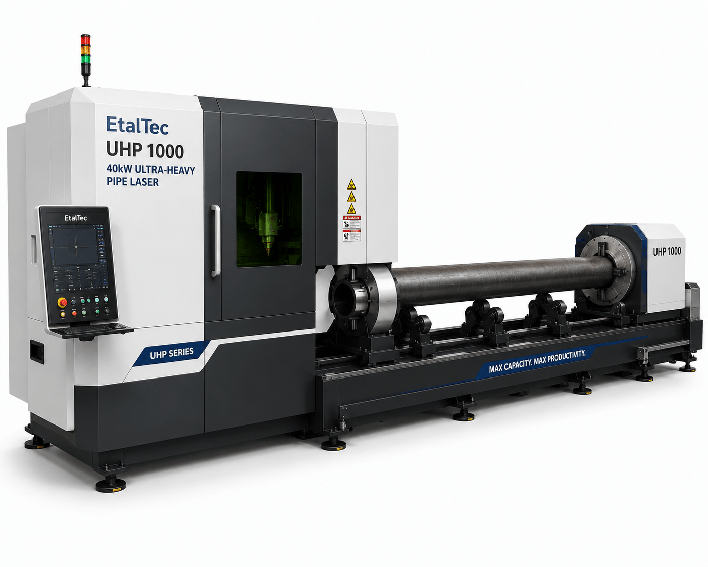 EtalTec Uhp Tube Fiber Laser Cutters — UHP 1000 40kW Ultra Heavy Pipe Laser