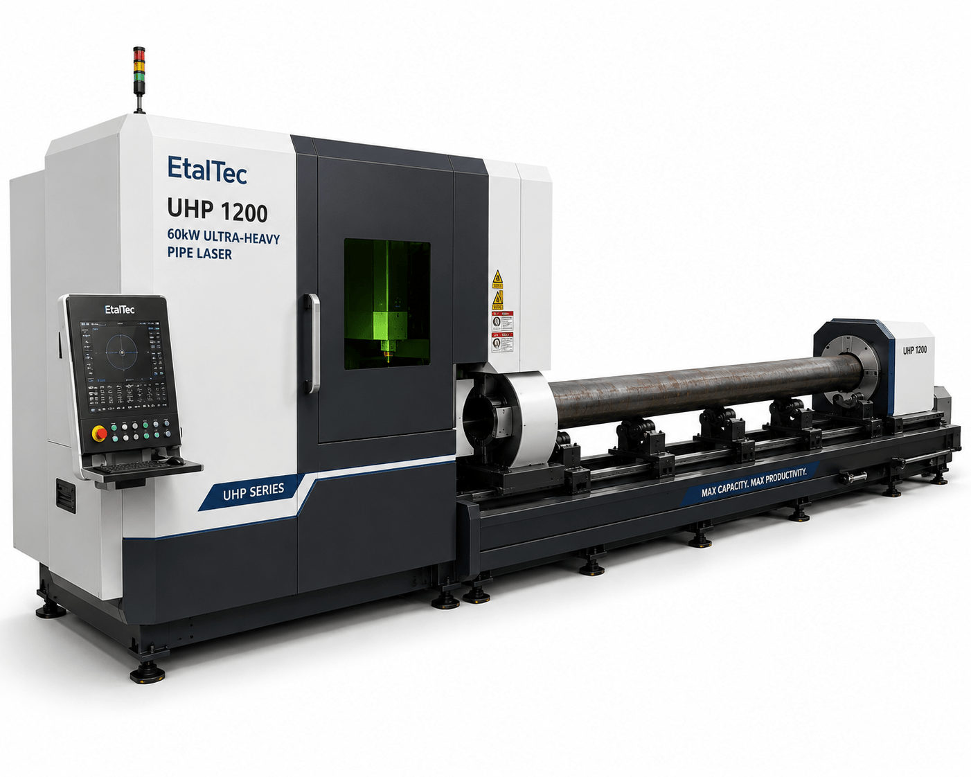 EtalTec Uhp Tube Fiber Laser Cutters — UHP 1200 60kW Ultra Heavy Pipe Laser