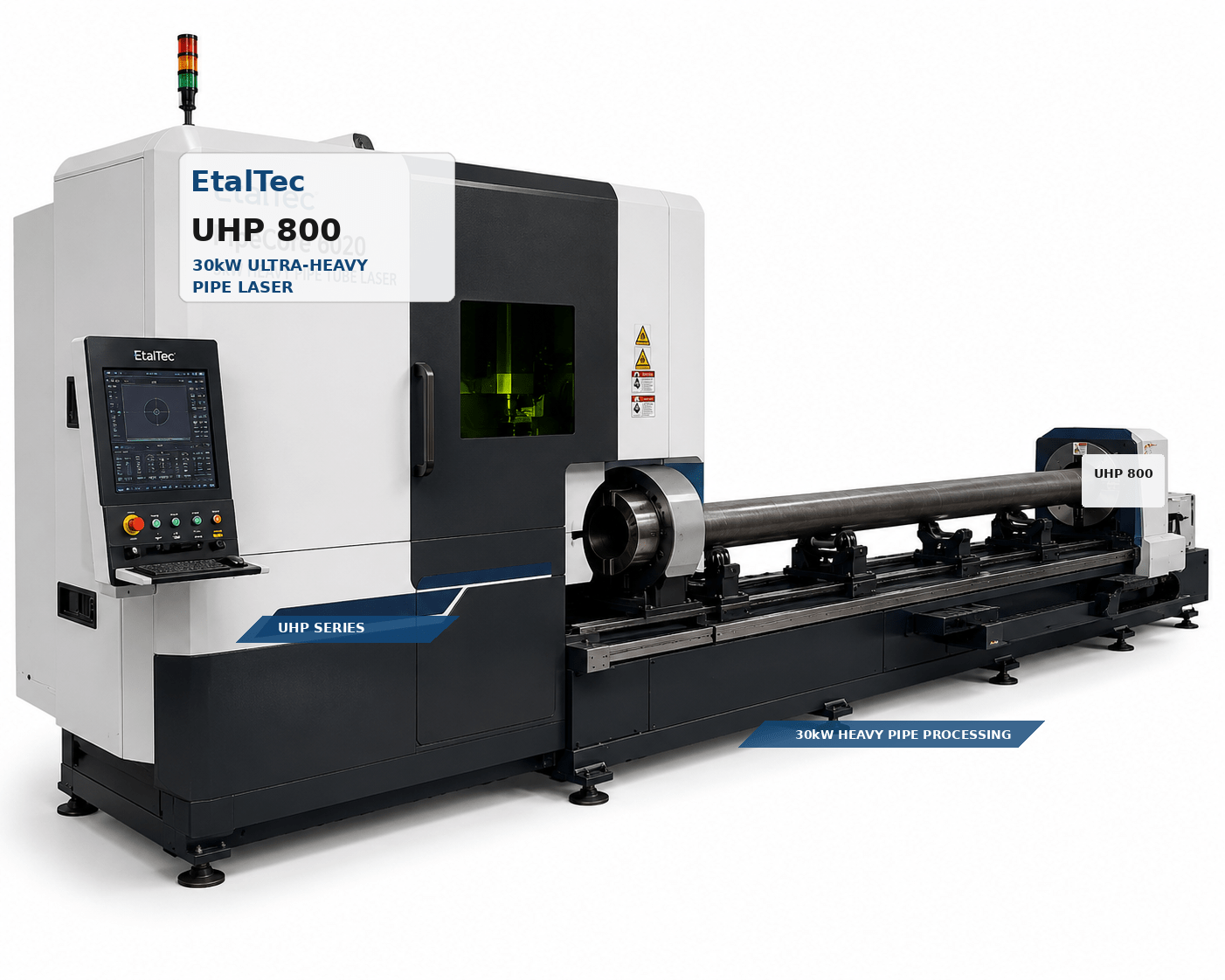 EtalTec Uhp Tube Fiber Laser Cutters — UHP 800 Ultra-Heavy Pipe • 30kW