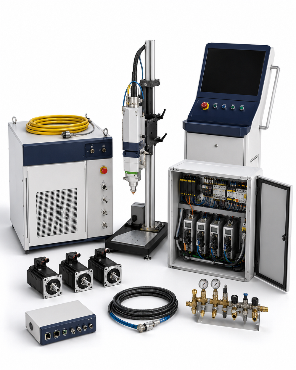 Compatible HSG fiber laser retrofit and upgrade kit on a white background