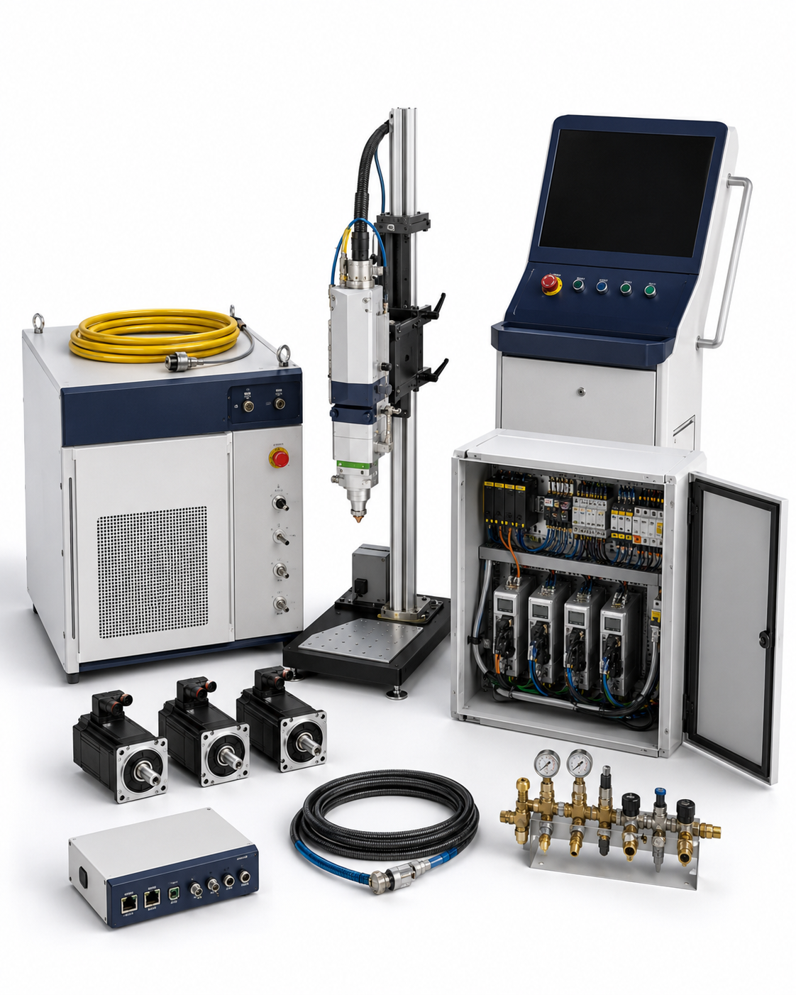 Compatible HSG fiber laser retrofit and upgrade kit on a white background