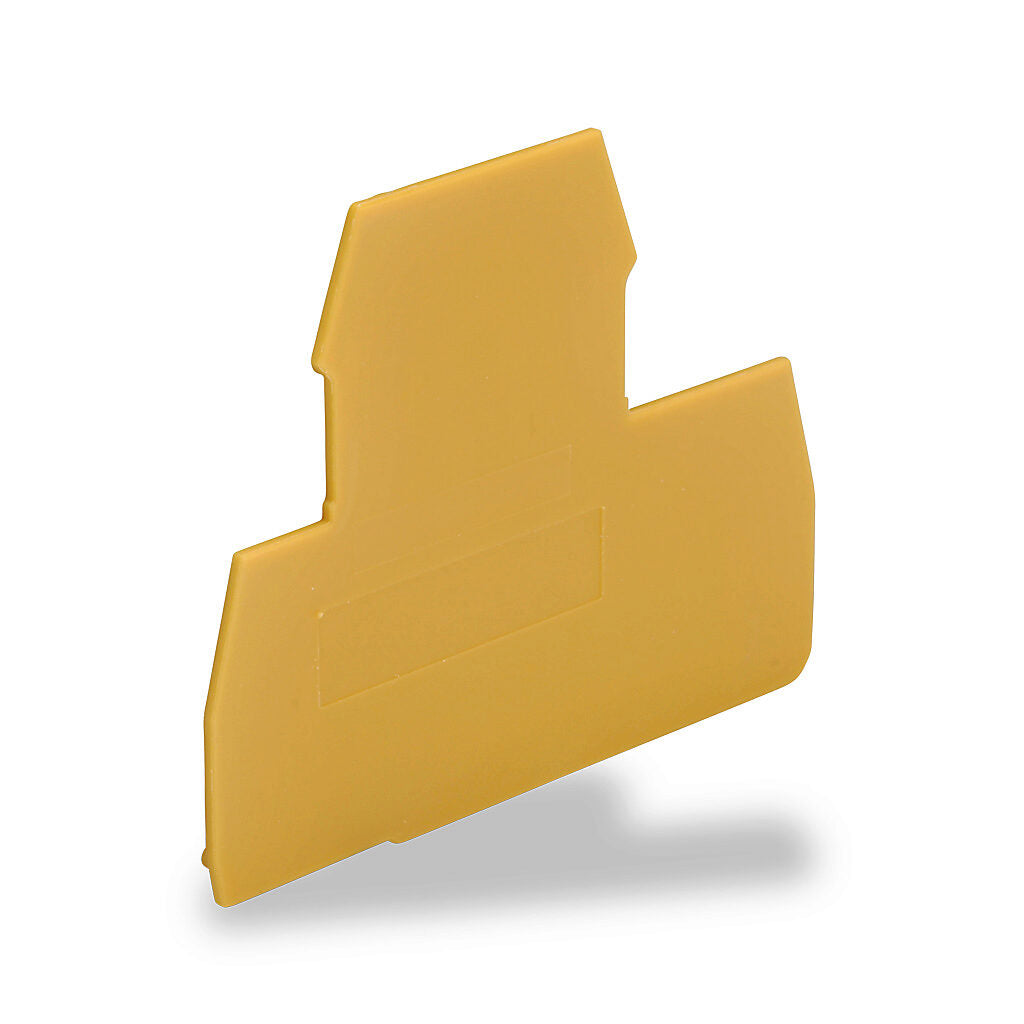 Konnect-It terminal block end cover, yellow. Package of 10. For use with KN-D10 or KN-D12 series terminal blocks.-KN-ECDYEL