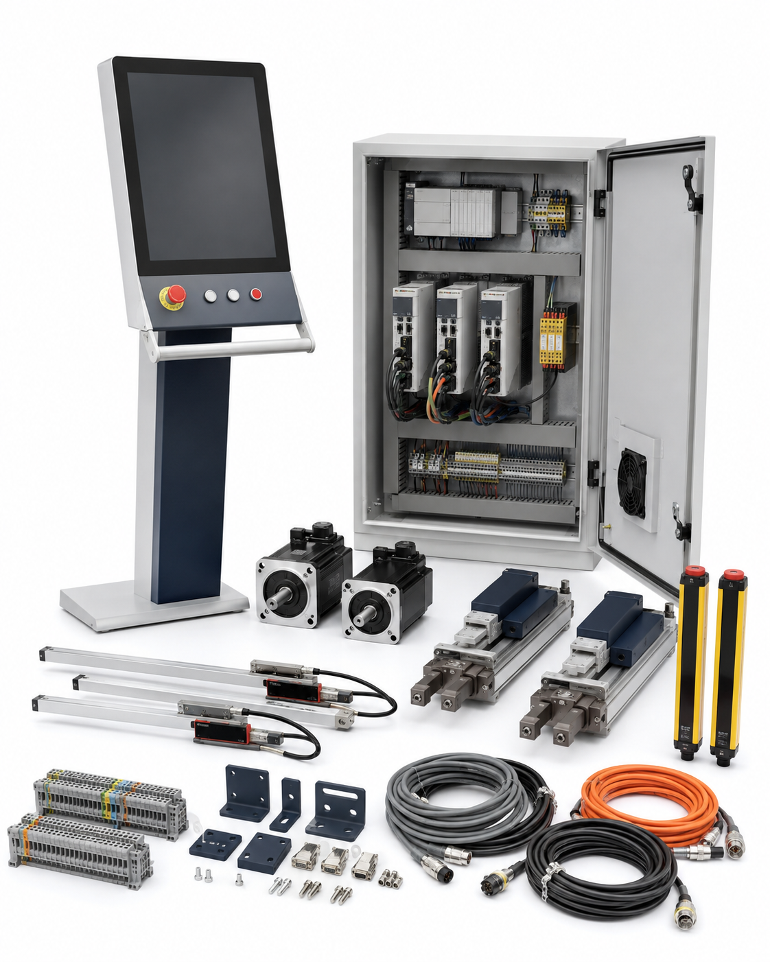 Compatible LVD press brake CNC control upgrade kit on a white background
