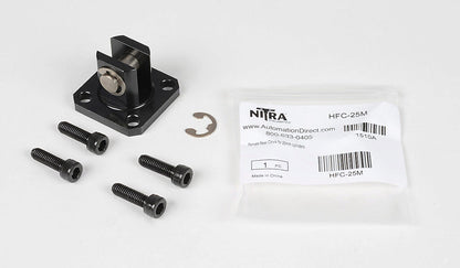 NITRA cylinder rear clevis bracket, aluminum. For use with 25mm H-series cylinders. Mounting hardware and pivot pin included.-HFC-25M